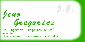jeno gregorics business card